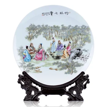 

Jingdezhen ceramics figure Qixian decorative plate hanging plate Home Furnishing decorative handicrafts