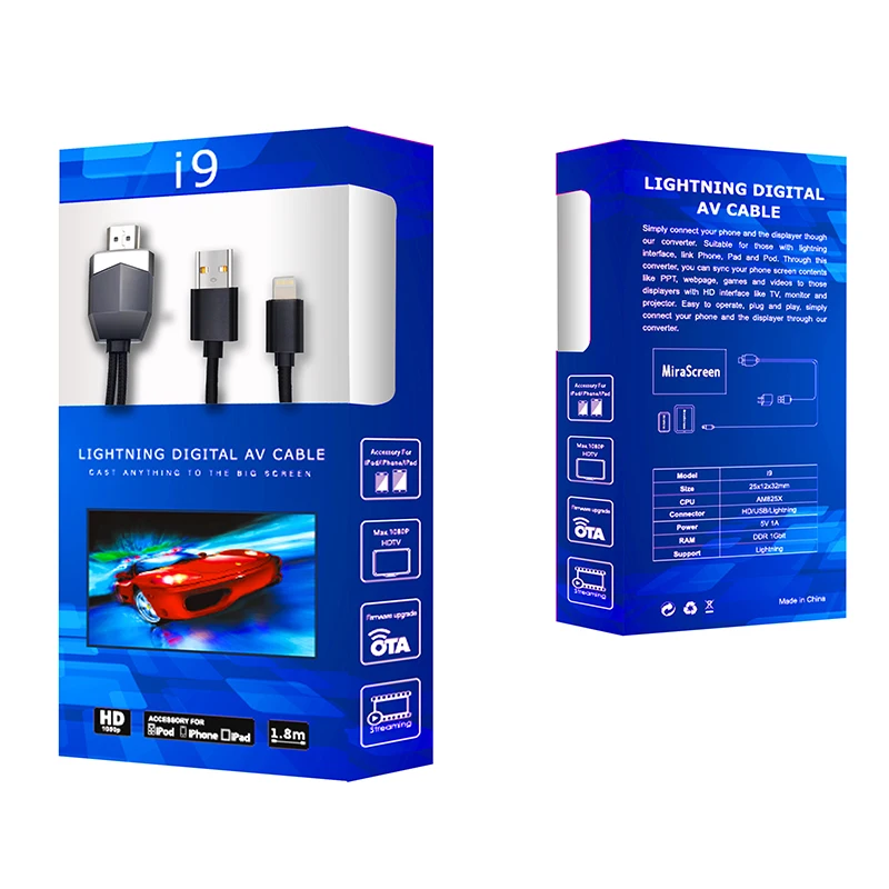 HDMI كابل محول HDMI AV HD TV محول ل ل فون 8X7 6 S 6 5