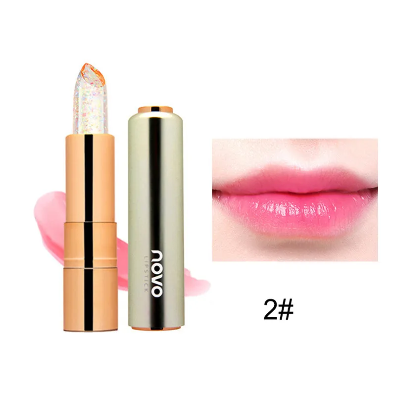 Moisturizer Long-lasting Jelly Gold foil Lipstick Makeup Temperature Changed Colorful Lip Blam Pink Pintalabios Transparent