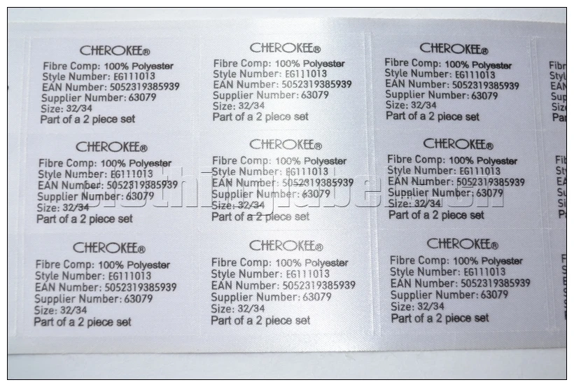 Buy custom satin clothing sticker, adhesive sticker