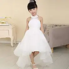 Одежда для маленьких девочек; милое Повседневное платье без рукавов с бретельками на шее; детские летние вечерние платья принцессы с цветочным рисунком; Повседневное платье-пачка