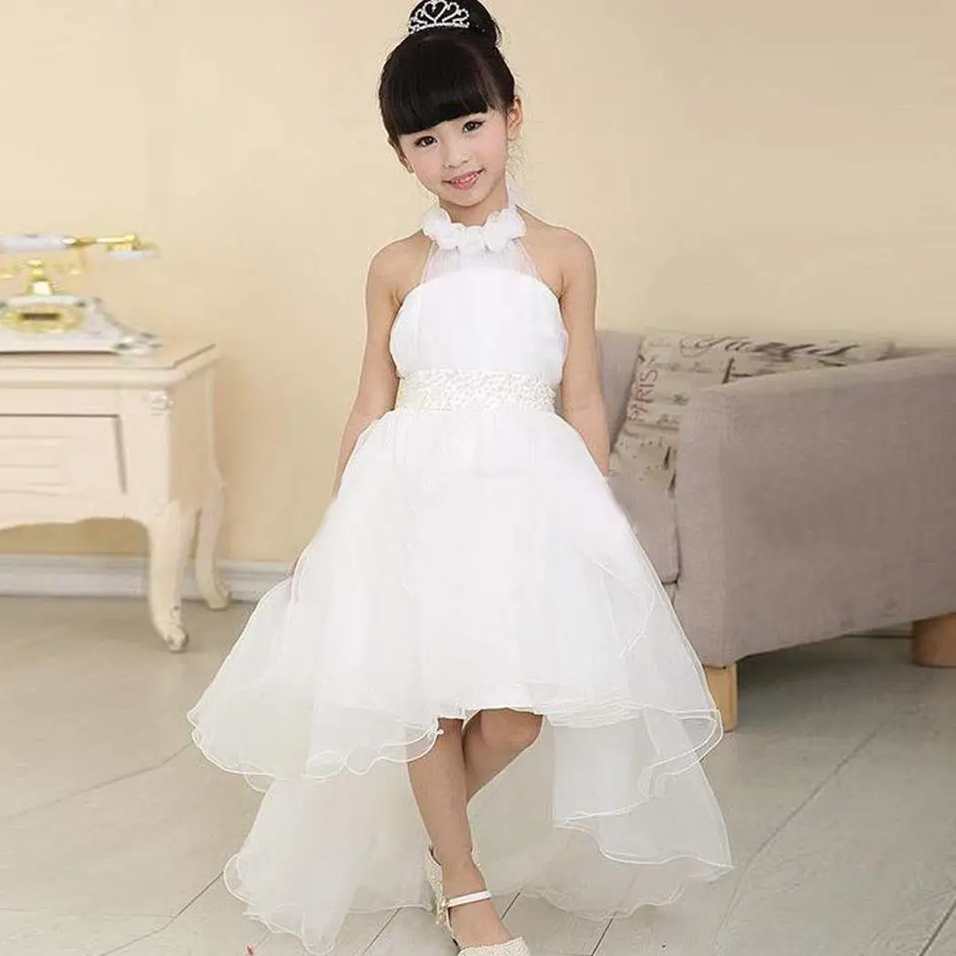 

Toddler Girl Wear Cute Halter Neck Casual Sleeveless Children Summer Floral Princess Party Casual Tutu Dress