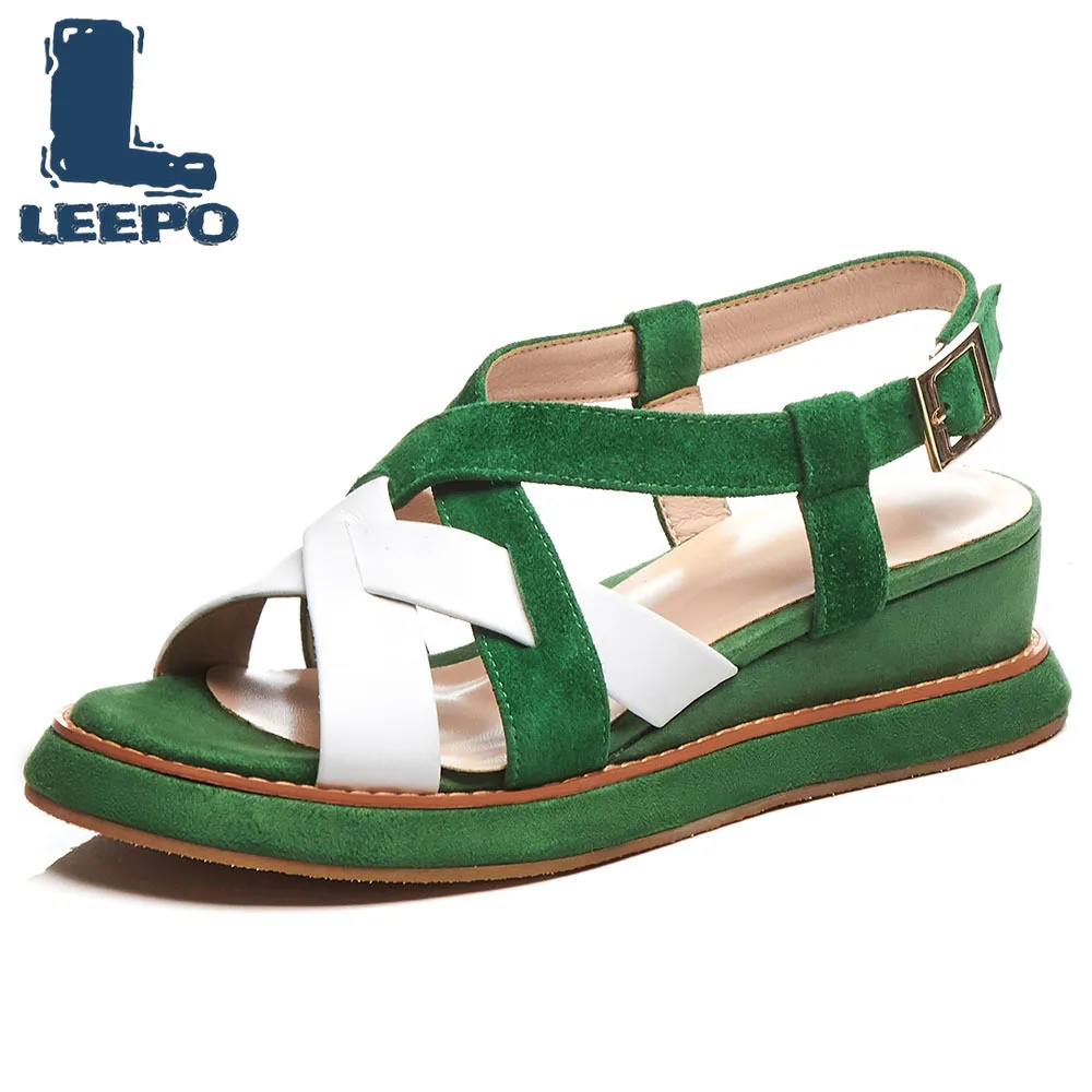 

LEEPO Women Mixed Colors Summer Gladiator Sandals Woman Back Strap Wedges Commuting Platform Sandals Shoes Female Sandalias 5cm