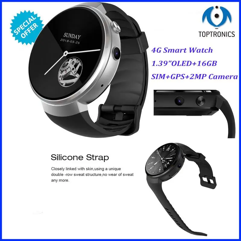  Newest Smart Watch Android 7.0 RAM 1GB ROM 16GB Smartwatch GPS WiFi Nano SIM card 4G for iPhone Sma