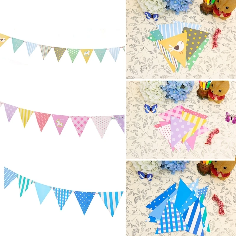 

Pennant Paper Banner Garland Flag Hanging Bunting Banners Kids Birthday / Wedding Party DIY Decoration Apr