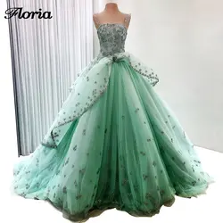 Высокое качество бисером Роскошные зеленые свадебные платья 2019 арабский кутюр новые платья на свадьбы и вечеринки Vestido De Noiva Abendkleider