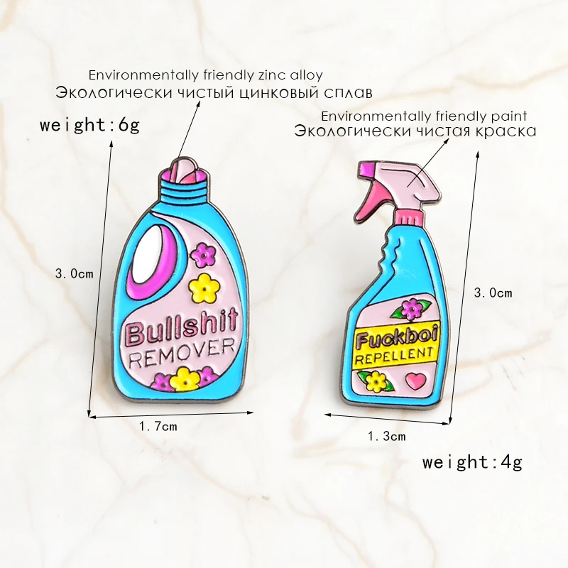 2 шт./компл. моющее средство спрей для стирки жидкая брошь для удаления фигней F* boi репеллент Шпильки Набор эмалированная булавка значок булавки на лацканы ювелирные изделия