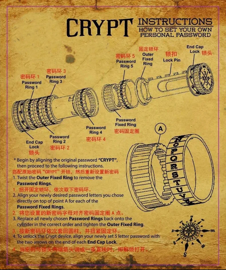Криптекс новейший да Винчи кодовый замок 5 алфавитный кодовый замок бак камеры топ реквизит коробка для хранения настоящая игровая комната Escape реквизит игрушки