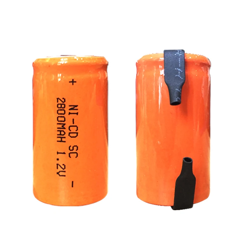 12 шт 22*42 мм Sub C SC аккумуляторная батарея 1,2 V 2800mAh NI-CD батареи с PCB для электронных инструментов оранжевый