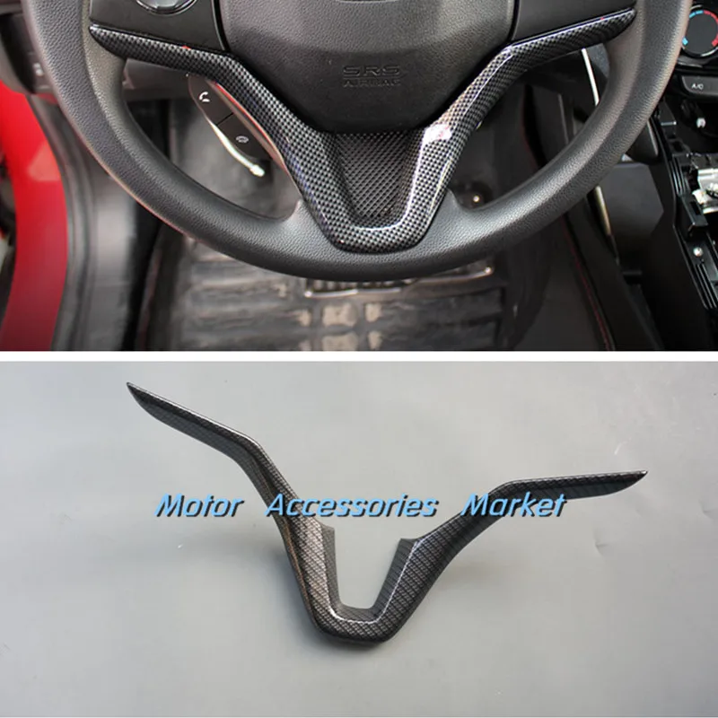 Новый спортивный хромированный руль из углеродного волокна для Honda Fit Jazz 2014 2015 2016