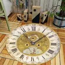 Ретро-часы, внутренние коврики, ковер для детей, для игр, Ползания, фланелевый коврик, коврик для двери, детский стул, коврик, круглый коврик, для гостиной