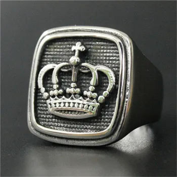 

5pcs/lot Size 7-14 Wholesale Crown Ring 316L Stainless Steel Jewelry Punk Crown Ring