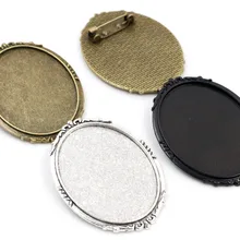 Новая мода, 5 шт., 30x40 мм, внутренний размер, античное серебро, бронза и черное покрытие, булавка, брошь, простой стиль, основа, установка, подвеска