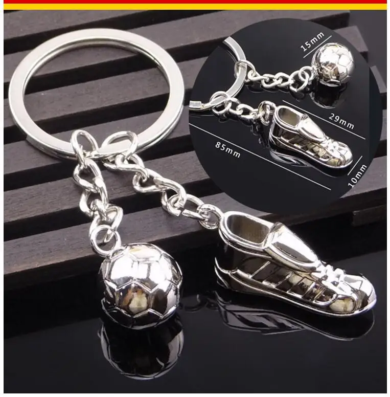 Unique Soccer Shoes Football Ball Stainless Steel Metal Keychain Key