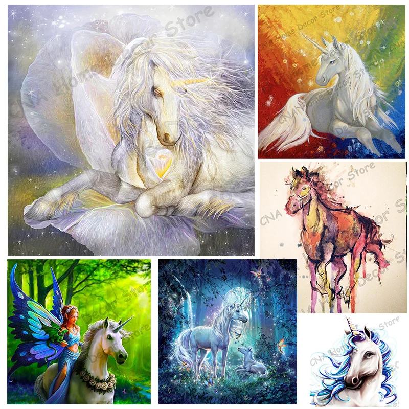 

Animal Unicorn Drill Resin Ribbon Mosaic 5D Diy Embroidery Diamond Painting 3D Cross Stitch Kits wedding decorations Crafts