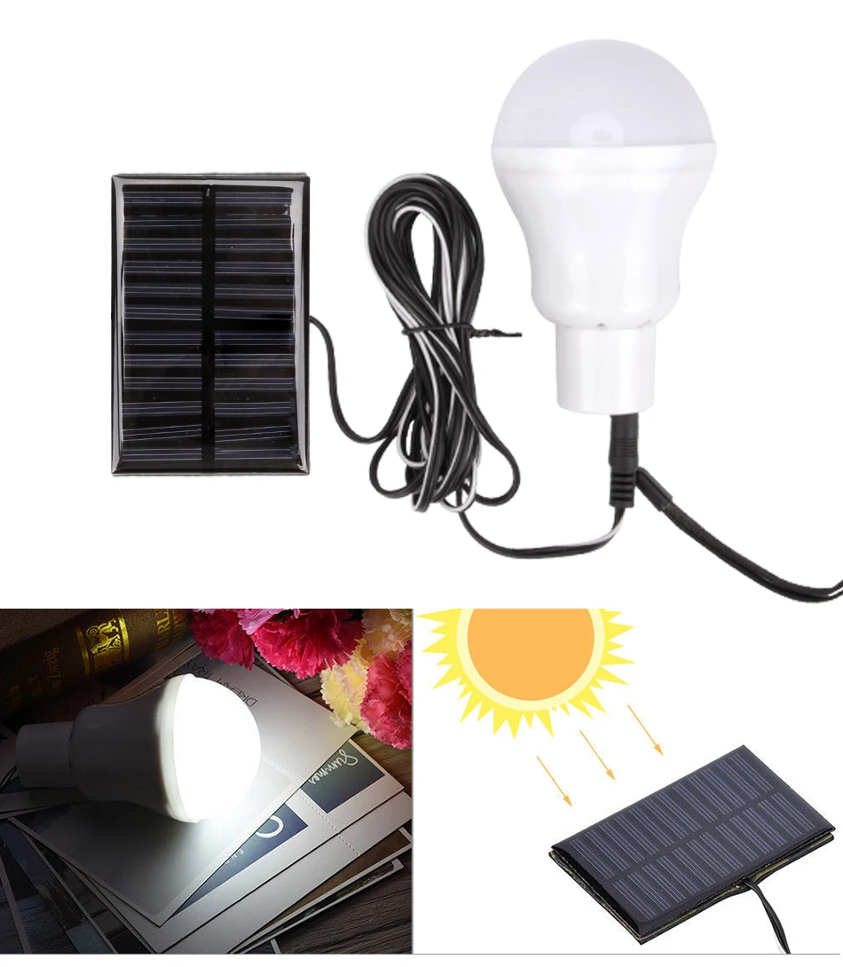 Solar Rechargeable LED Solar light Bulb Outdoor Garden lamp PIR Motion Sensor Night Security Wall light Waterproof IP65 white