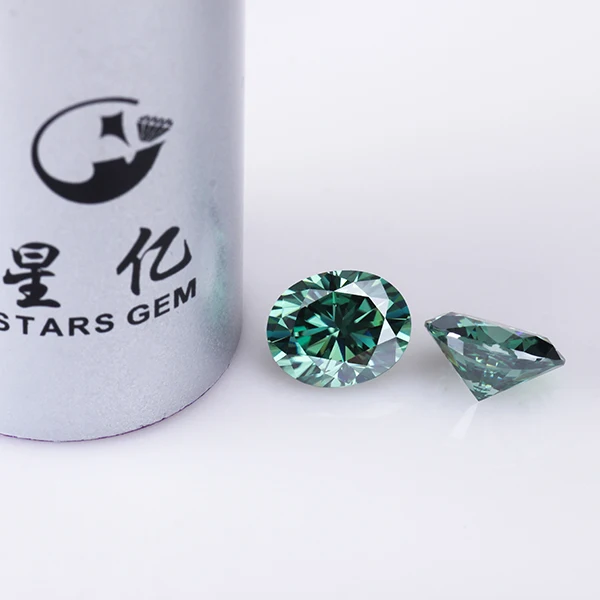 Прошел Алмазный тестер зеленого цвета 5*7 мм овальной формы Moissanite Свободный