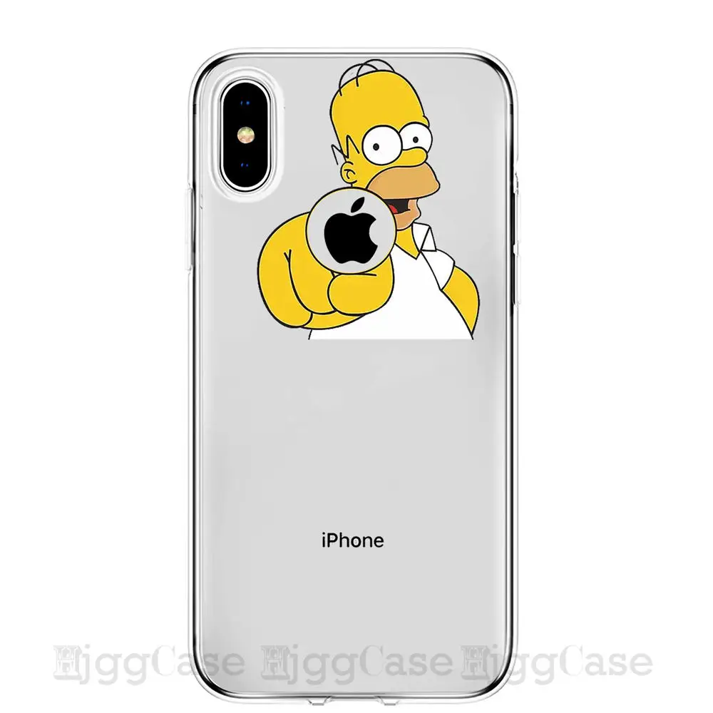 Homer J. Simpson Телефон чехол для iPhone 6 6s 7 8 PLUS X XR XS MAX Милый Забавный модный мультяшный силиконовый чехол для телефона s чехол для телефона Coque Capa Funda для iPhone 11 Pro Max чехлы