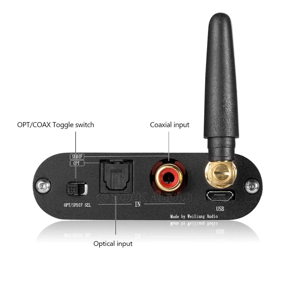 Мини Bluetooth 5 0 HiFi без потерь передатчик CSR8675 беспроводной адаптер OPT/COAX/AUX 24Bit APTX