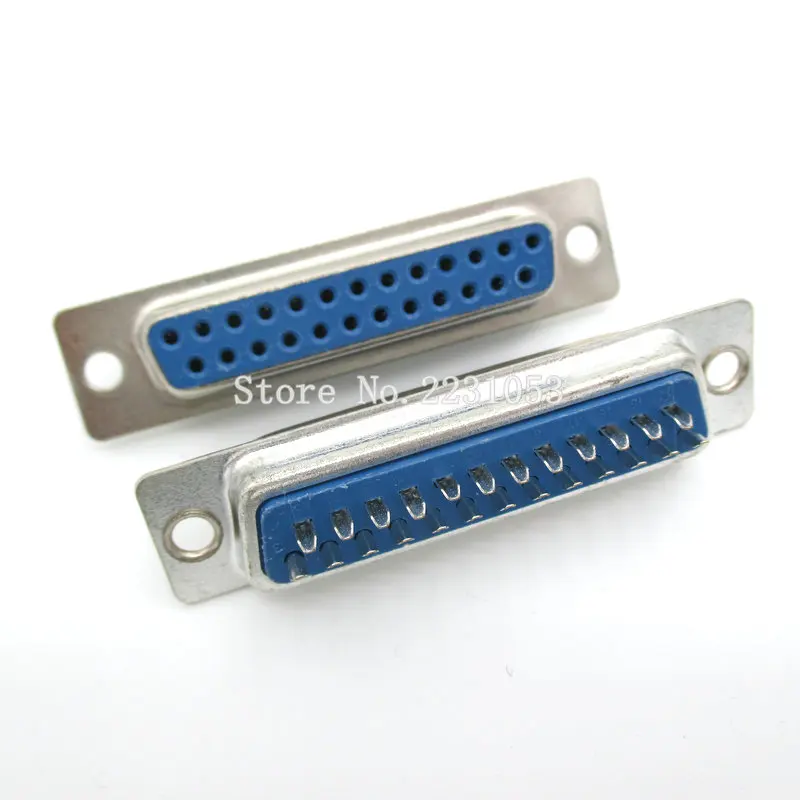 100pcs 2 Rows DB25 D-Sub 25pin Male Solder Serial Port Connector for PC Use