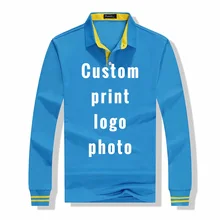 Индивидуальный дизайн ваш собственный уникальный стиль рубашки поло мужские однотонные с длинным рукавом Хлопок повседневные мужские поло s Высокое качество печать логотип фото