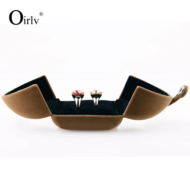 Oirlv Velvet Jewelry Packaging Gray Gift Box Display Earring Ring Necklace Pendant for Counter Shop Showcase (23)