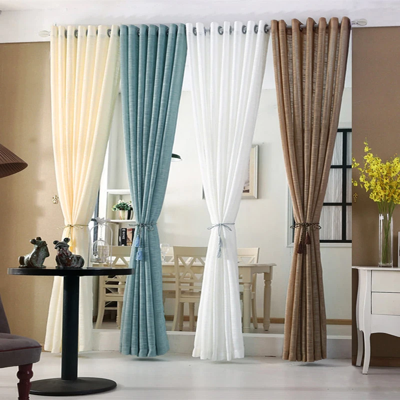 New Japan Solid Tulle Curtains for Bedroom Tulle Window Curtains for Living Room Kitchen Modern Sheer Voile Blinds Drapes