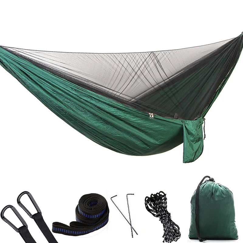 

Automatic Quick Open Anti-mosquito Hanging Bed Outdoor Single and Double Parachute Hanging Bed with Mosquito Nets hammock tent