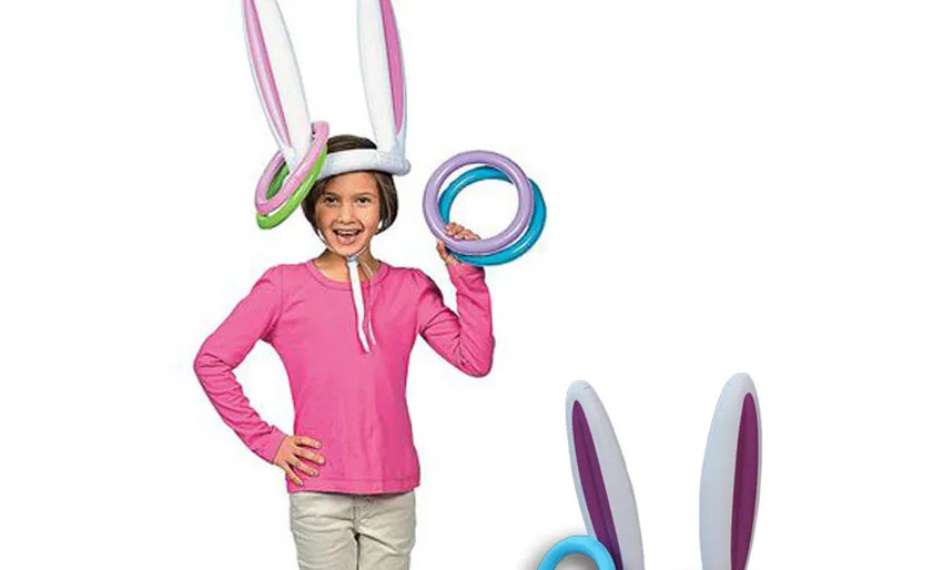 Надувной кролик уши кролика шляпу 4 бросить кольца игра забавные игрушки Детский праздничный костюм голова оленя Ferrule инструменты