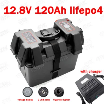 

GTK Lifepo4 12.8V 12V 120AH llithium battery deep cycle for Solar Energy System inverter Forklift subwoofer AGV RV +10A Charger