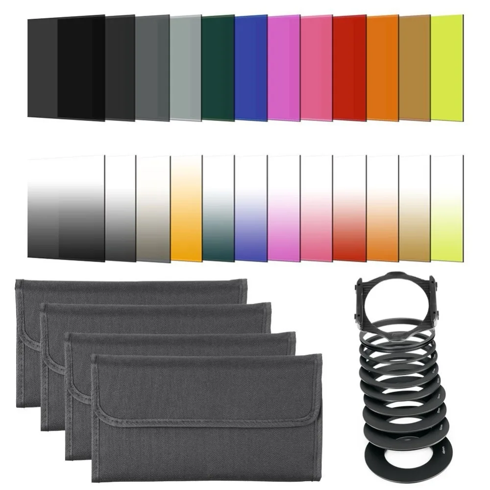 

38 Pieces Square Filter Kit for Cokin P Series:Graduated Color Filters Filters ND2 ND4 ND8 ND16 G.ND2 G.ND4 G.ND8 Sunset Filter