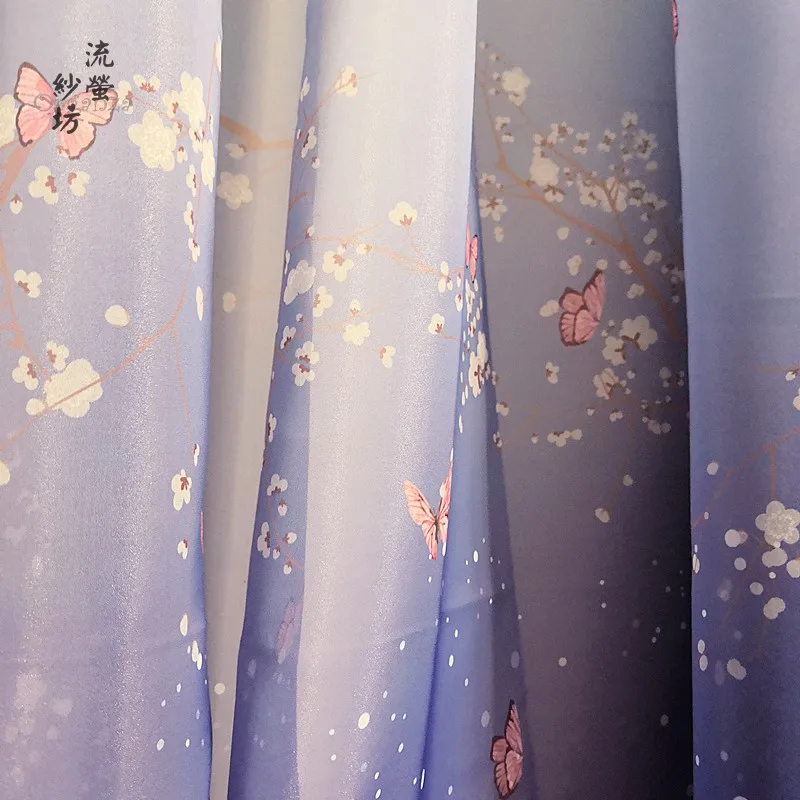 Китайская шелковая шифоновая ткань с принтом снежной бабочки hanfu/lolita/платье для