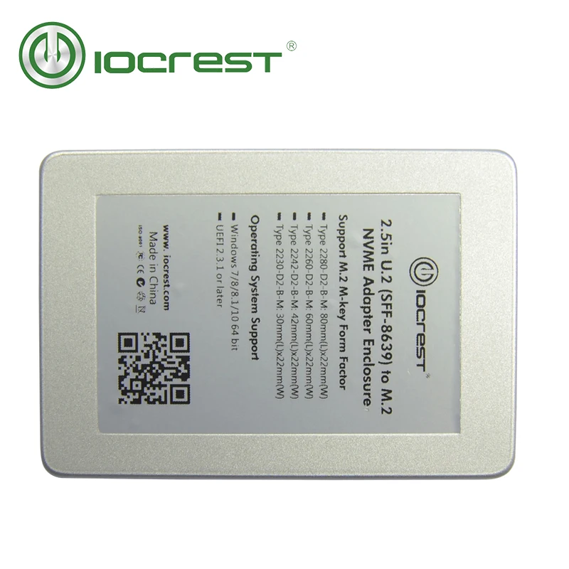  Adaptador iocreest U2. SFF-8639 a m2 NVMe PCI-e I/F SSD Adaptador convertidor HDD pcie con carcasa 