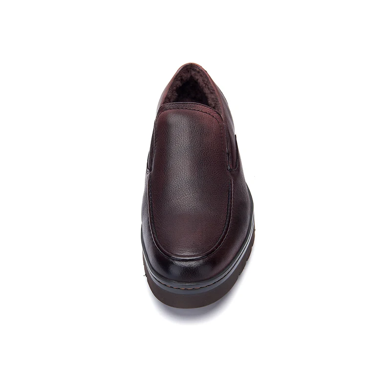Jackmiller/Лидирующий бренд; Зимняя мужская обувь из коровьей кожи с шерстяной подкладкой; Теплая Повседневная обувь для мужчин; коричневый цвет; большие размеры; натуральная кожа