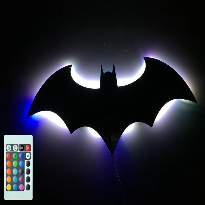 Бэтмен проекционный ночной Светильник RGB изменение цвета светодиодный украшение для бара и вечеринки зеркало настенный светильник Бэтмен Символ Новинка окружающие лампы