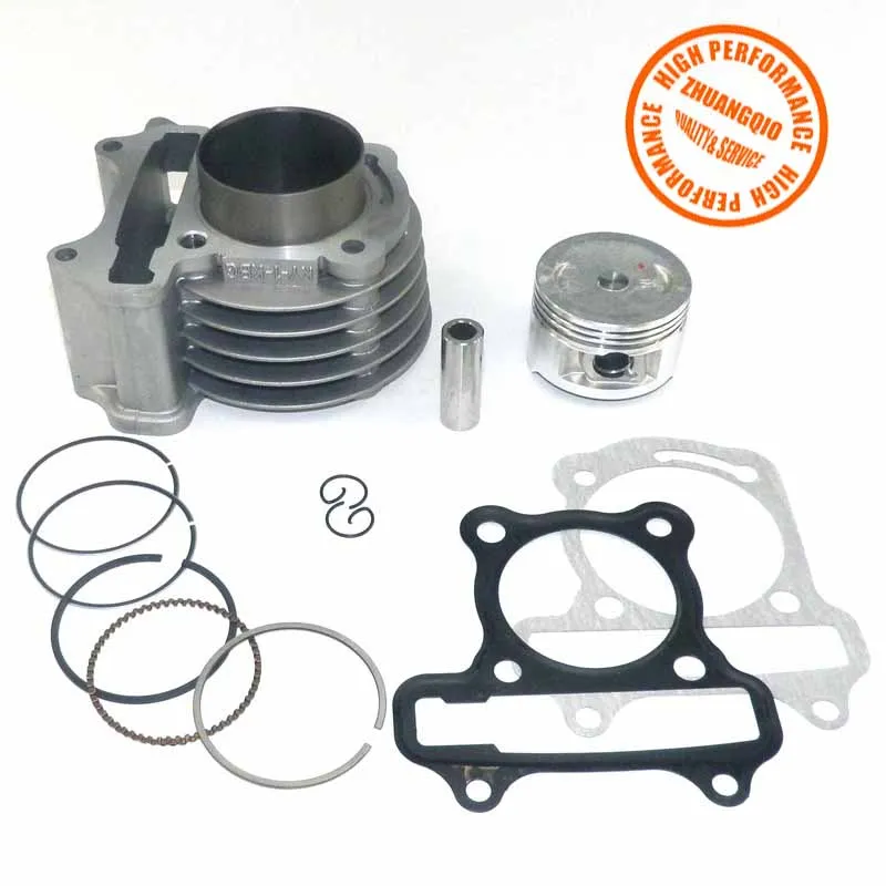 ZHUANGQIAO Scooter Parts Engine  Performance 50mm Big Bore Kit Cylinder Head Piston Rings Set For Chinese Gy6 50 Scooter Atv