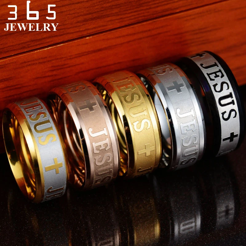 Кольцо с надписью Иисус крест из нержавеющей стали|prayer ring|cross ringring for |