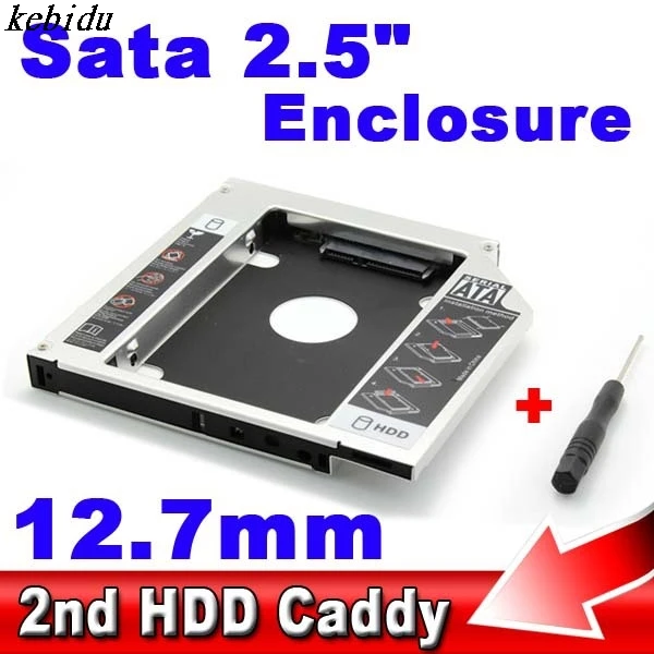 Горячий Универсальный SATA к SATA 12,7 мм алюминиевый 2nd SSD HDD HD драйвер жесткого диска Caddy внешний корпус CD DVD-ROM Оптический отсек для ноутбука