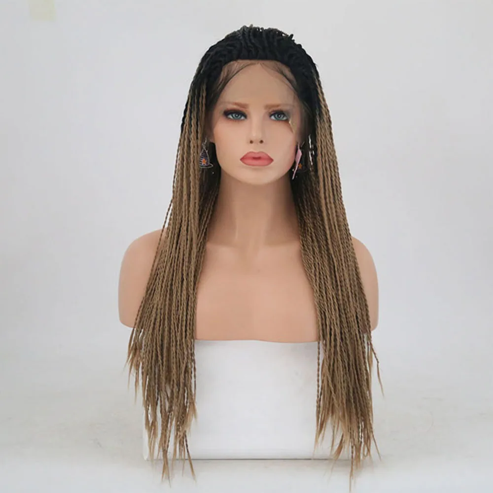 Charisma Twist Braid Synthetic Lace Front Wigs Ombre Blonde Hair