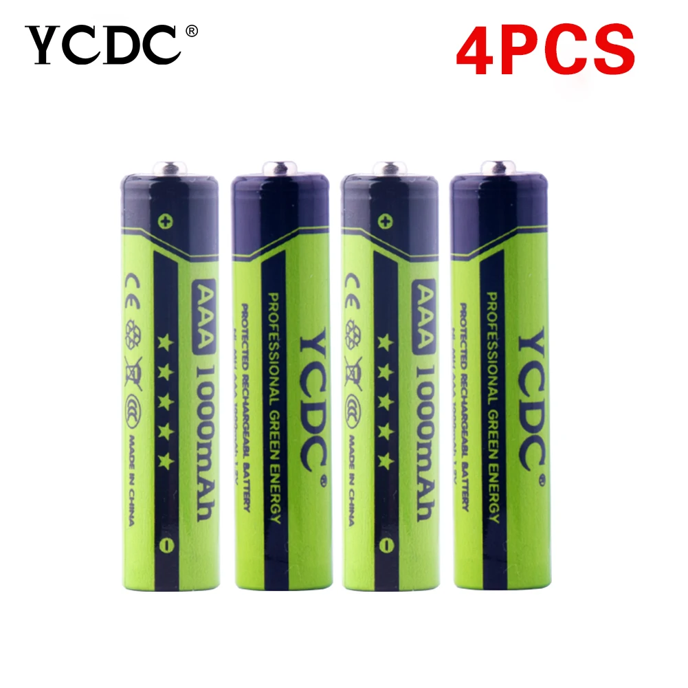 YCDC 4 шт. 1,2 V AA AAA 1000 1350 2000 3000mAH Новая емкость ni-mh перезаряжаемая батарея для фонарика, фонарь, фонарь