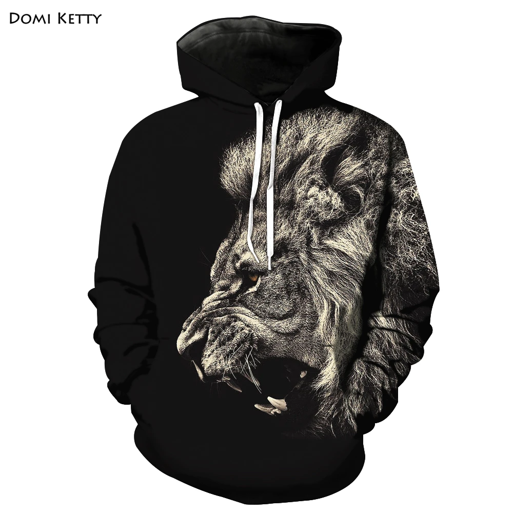 Domi ketty/Детские толстовки с капюшоном для мальчиков принтом животных ревущий Лев