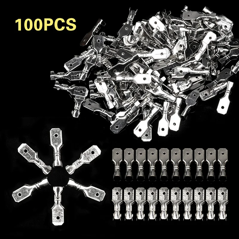 

100Pcs Silver 2.8/4.8/6.3mm Insulated Electrical Wire Crimp Terminal Spade Connector Assortment Set