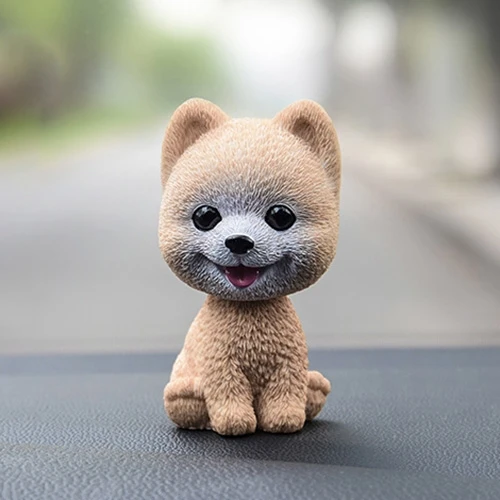 

KANEED High-grade Shaking Head Dog Car Ornaments Resins Lovely Pomeranian Cartoon Dog