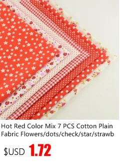 Booksew100% Cotton Fabric 50cmx50cm 7pcs Red Doll Cloth Tilda for Sewing Patchwork Quilting Tissue textiles cheap tecido