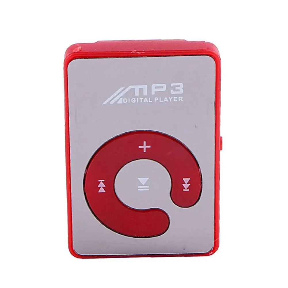 Мини 5 цветов зеркальный зажим USB цифровой Mp3 музыкальный плеер Поддержка 8 Гб SD TF карта K mp3 плеер mp3 плеер 8 ГБ usb mp3 плеер - Цвет: Красный