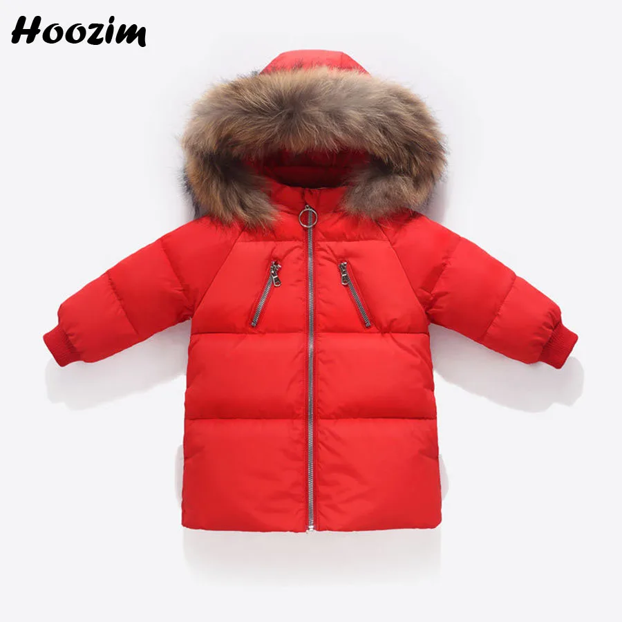 

Winter White Duck Down Jackets For Boys 18M 24M 3 4 5 6 Years Fashion Baby Coat Autumn Faux Fur Cap Long Jacket For Girls Kids
