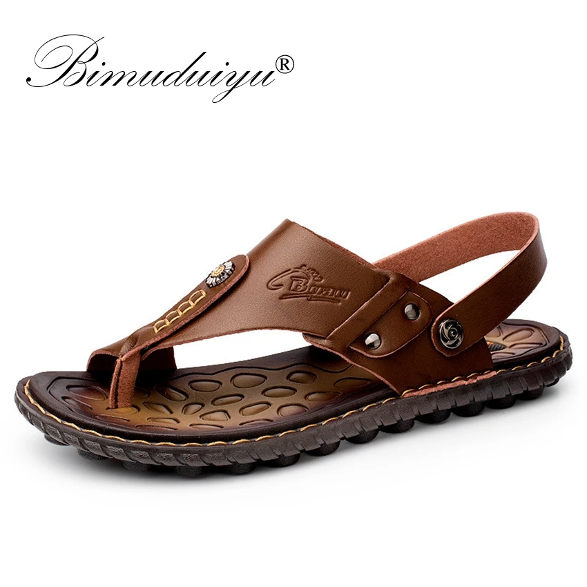 BIMUDUIYU Brand 2018 Beach Shoes Fashion Men Sandals And Slippers Two In One Casual Shoes Leather Sandals Open toe Summer Shoes BIMUDUIYU Brand 2018 Beach Shoes Fashion Men Sandals And Slippers Two In One Casual Shoes Leather Sandals Open toe Summer Shoes