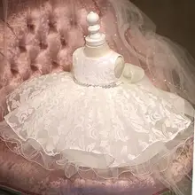 Блестящее Новое милое платье с цветочным узором и стразами для девочек; белые вечерние платья-пачки для маленьких девочек; платья на выпускной, свадьбу, день рождения