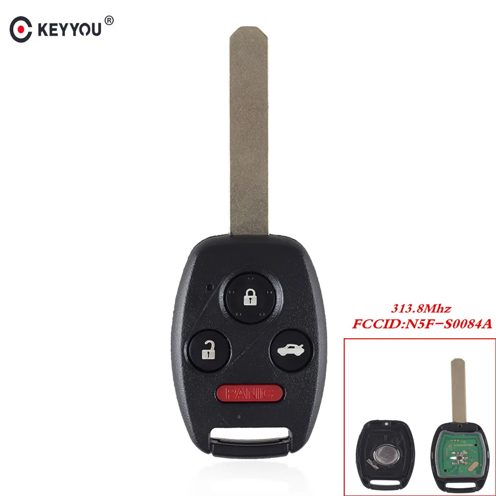 Брелок KEYYOU для Honda Accord Element Pilot запасной ключ 3 + 1 4 кнопки с функцией дистанционного