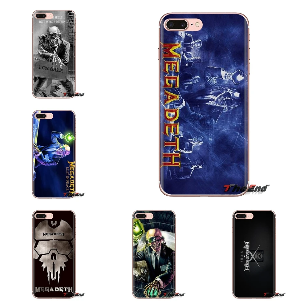 

For Xiaomi Mi3 Samsung A10 A30 A40 A50 A60 A70 Galaxy S2 Note 2 Grand Core Prime Soft TPU Case megadeth rust in peace Band Skull